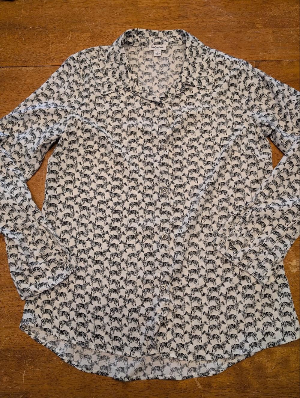Splendid zebra party print long sleeve button down